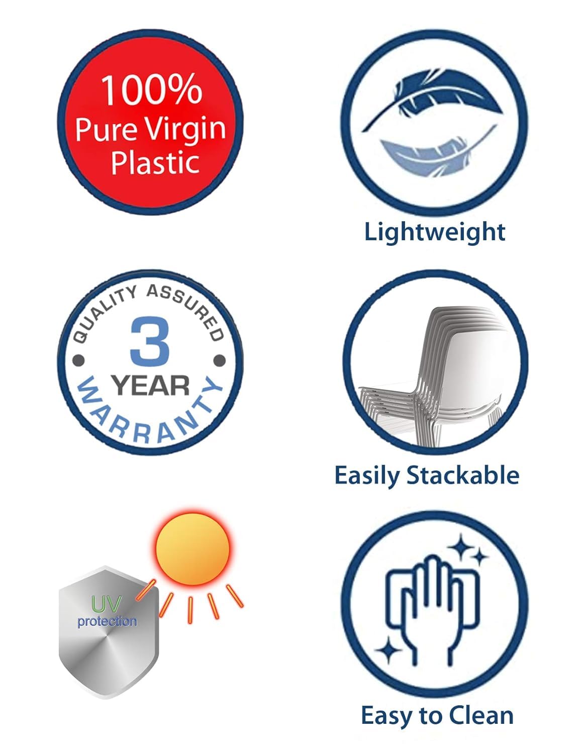 Petals Swiss 100% Virgin Plastic Arm Chair for Home and Garden