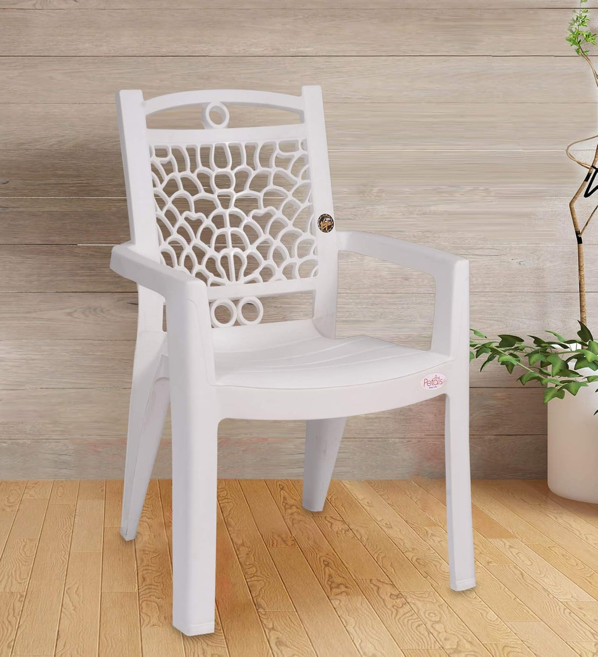 Petals Swiss 100% Virgin Plastic Arm Chair for Home and Garden