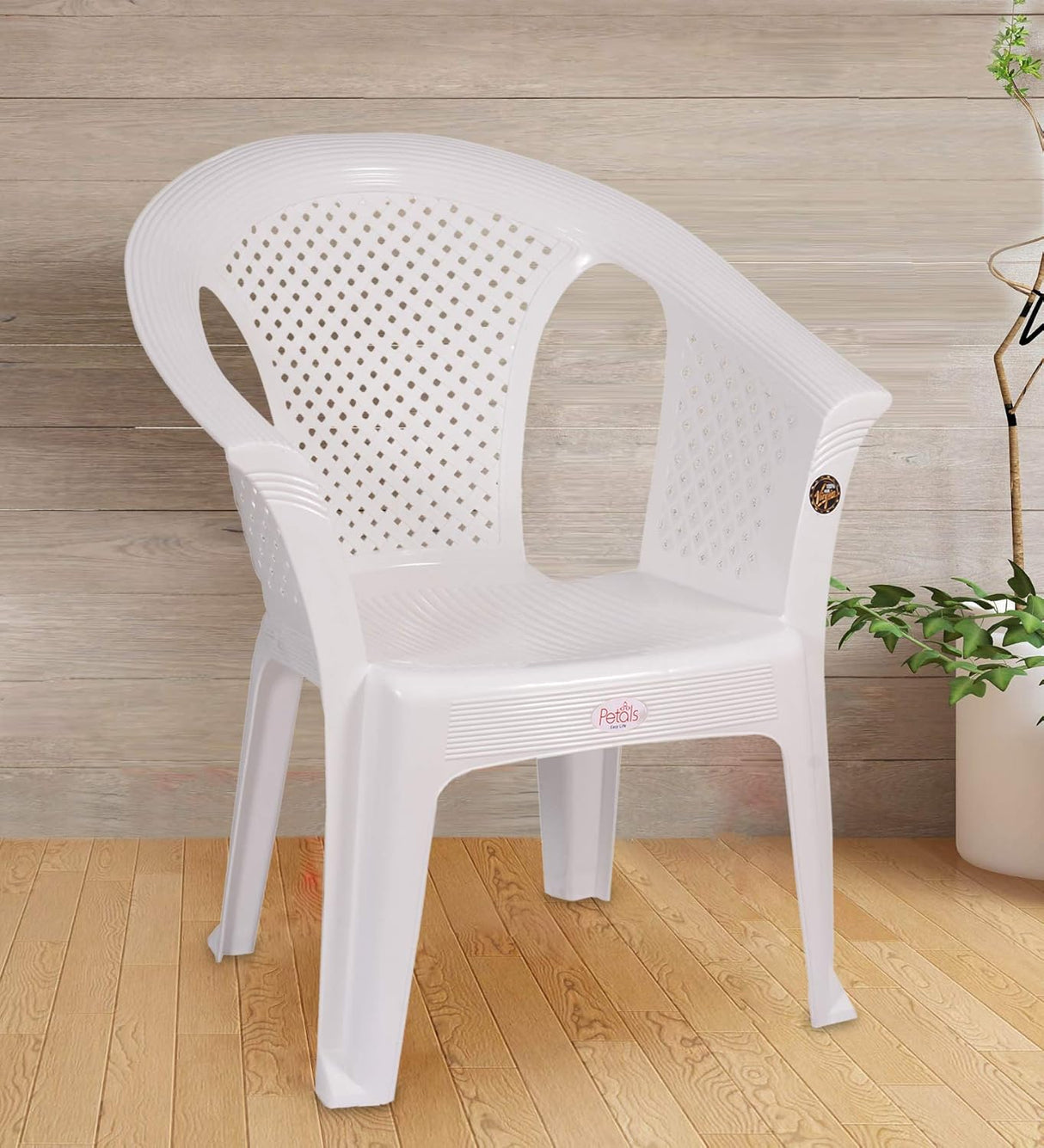 Petals Crystal 100% Virgin Plastic Arm Chair For Home & Garden