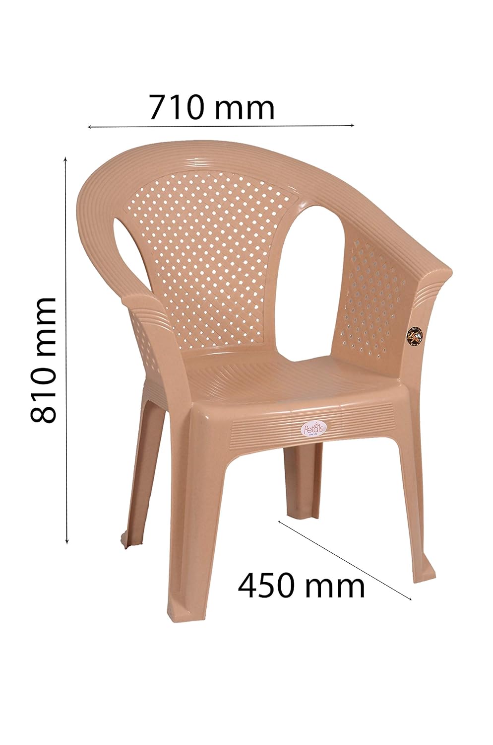 Petals Crystal 100% Virgin Plastic Arm Chair For Home & Garden