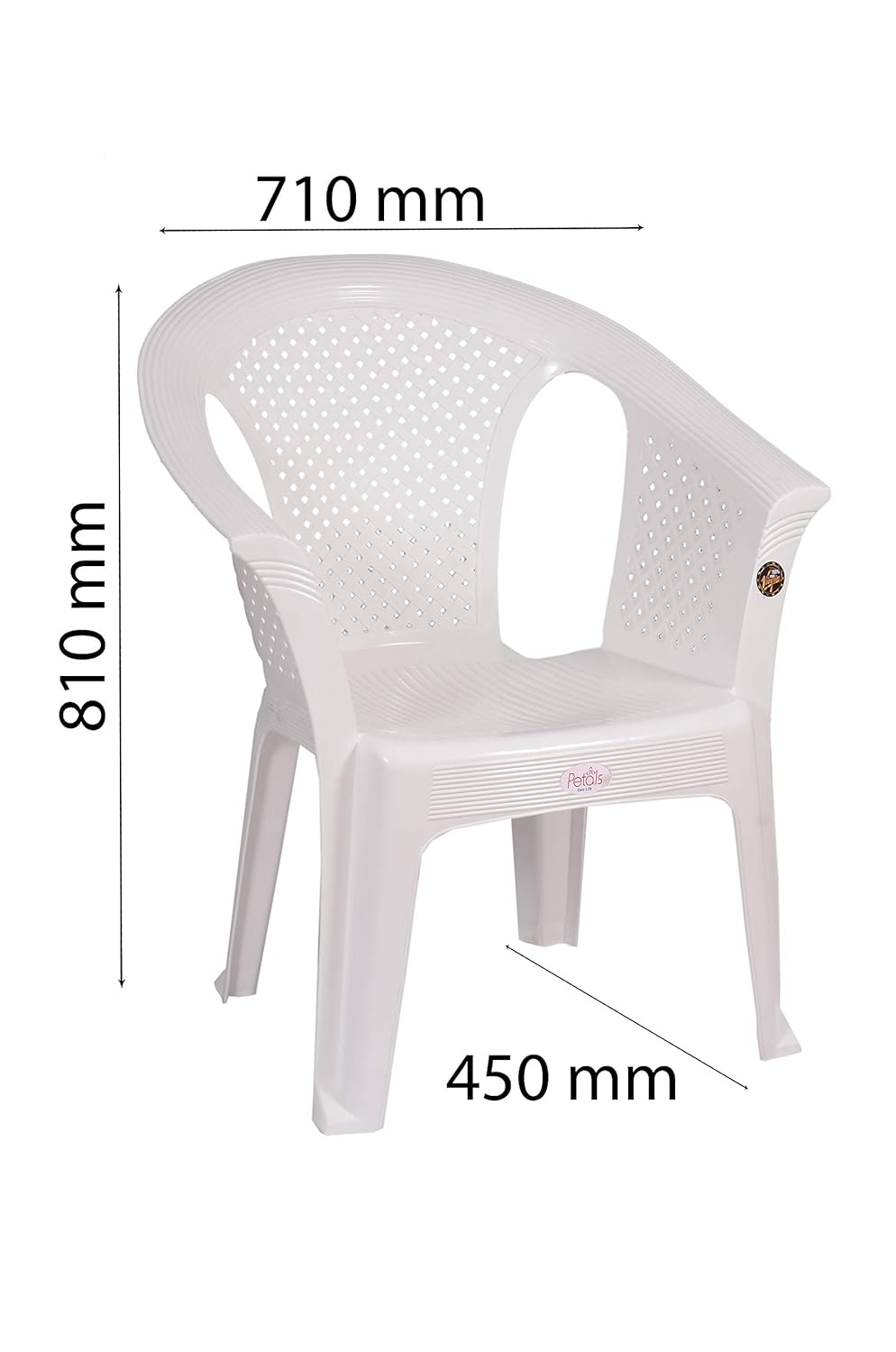 Petals Crystal 100% Virgin Plastic Arm Chair For Home & Garden