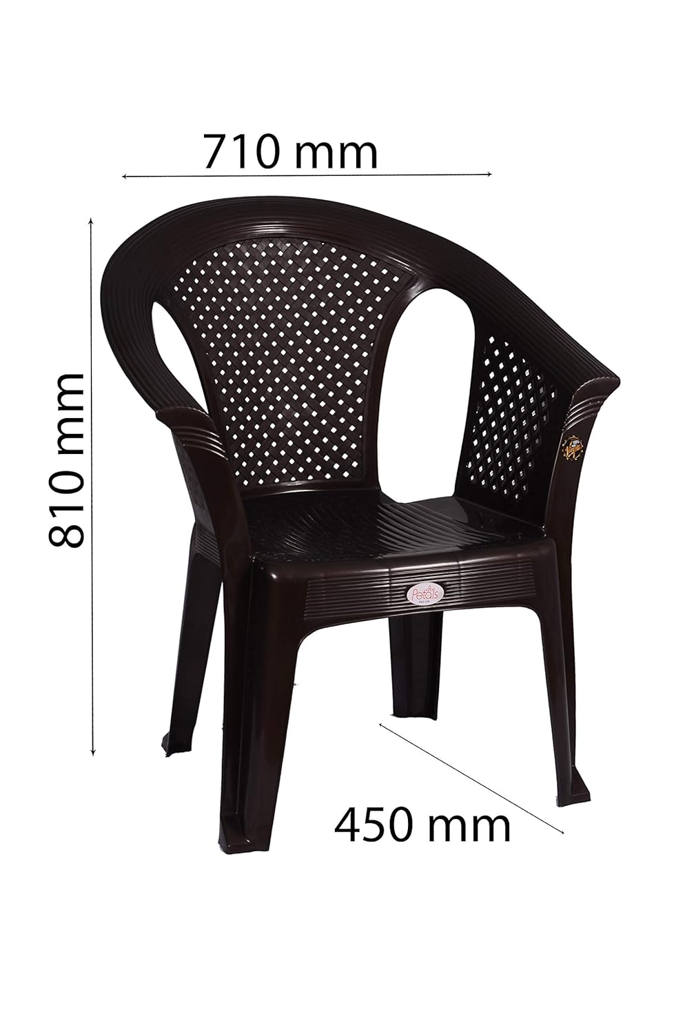 Petals Crystal 100% Virgin Plastic Arm Chair For Home & Garden