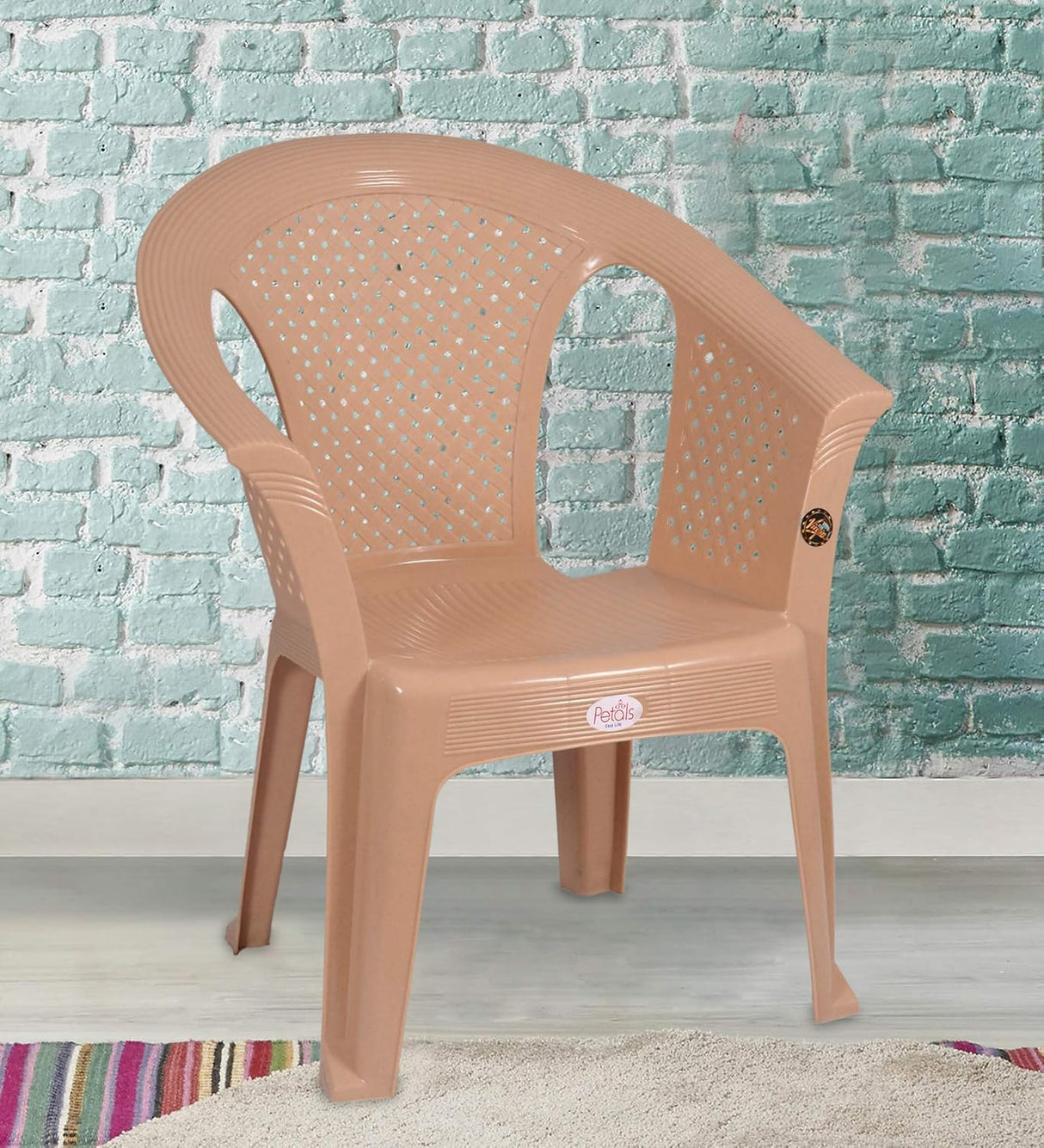 Petals Crystal 100% Virgin Plastic Arm Chair For Home & Garden