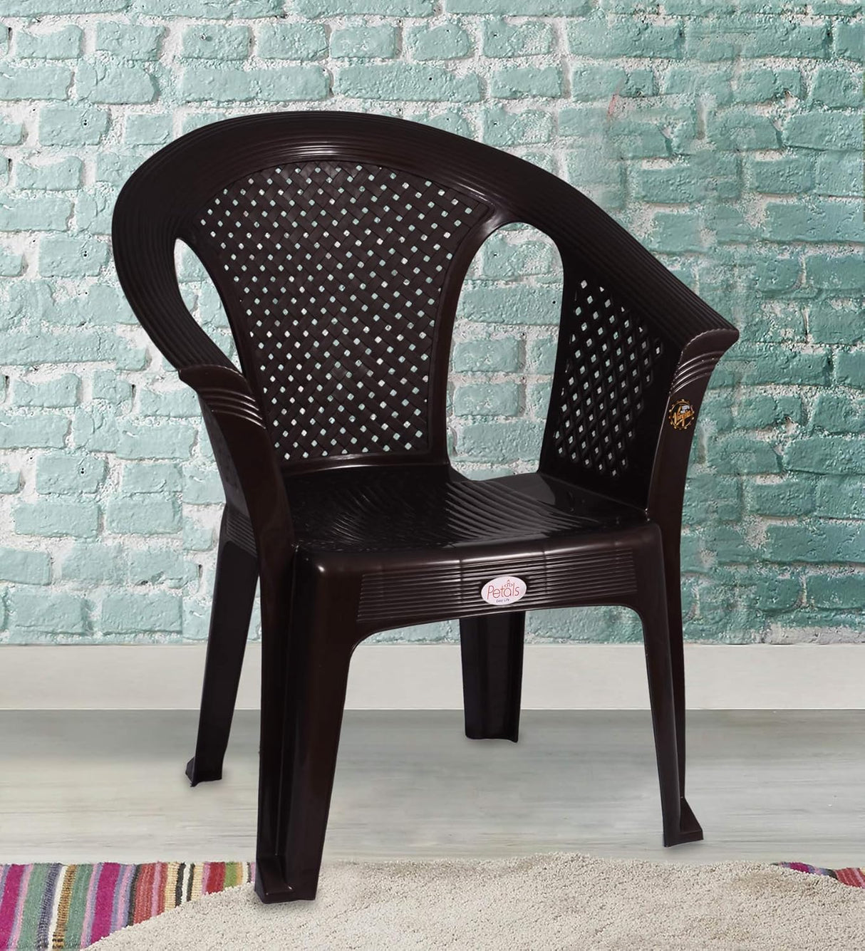 Petals Crystal 100% Virgin Plastic Arm Chair For Home & Garden