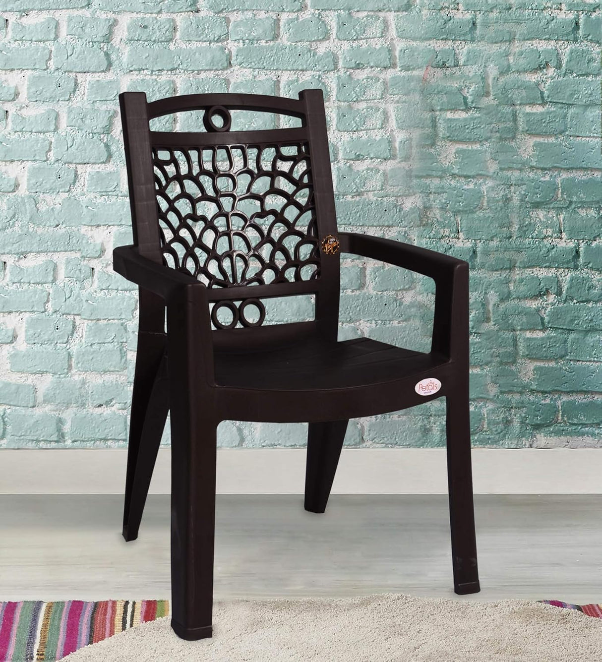 Petals Swiss 100% Virgin Plastic Arm Chair for Home and Garden