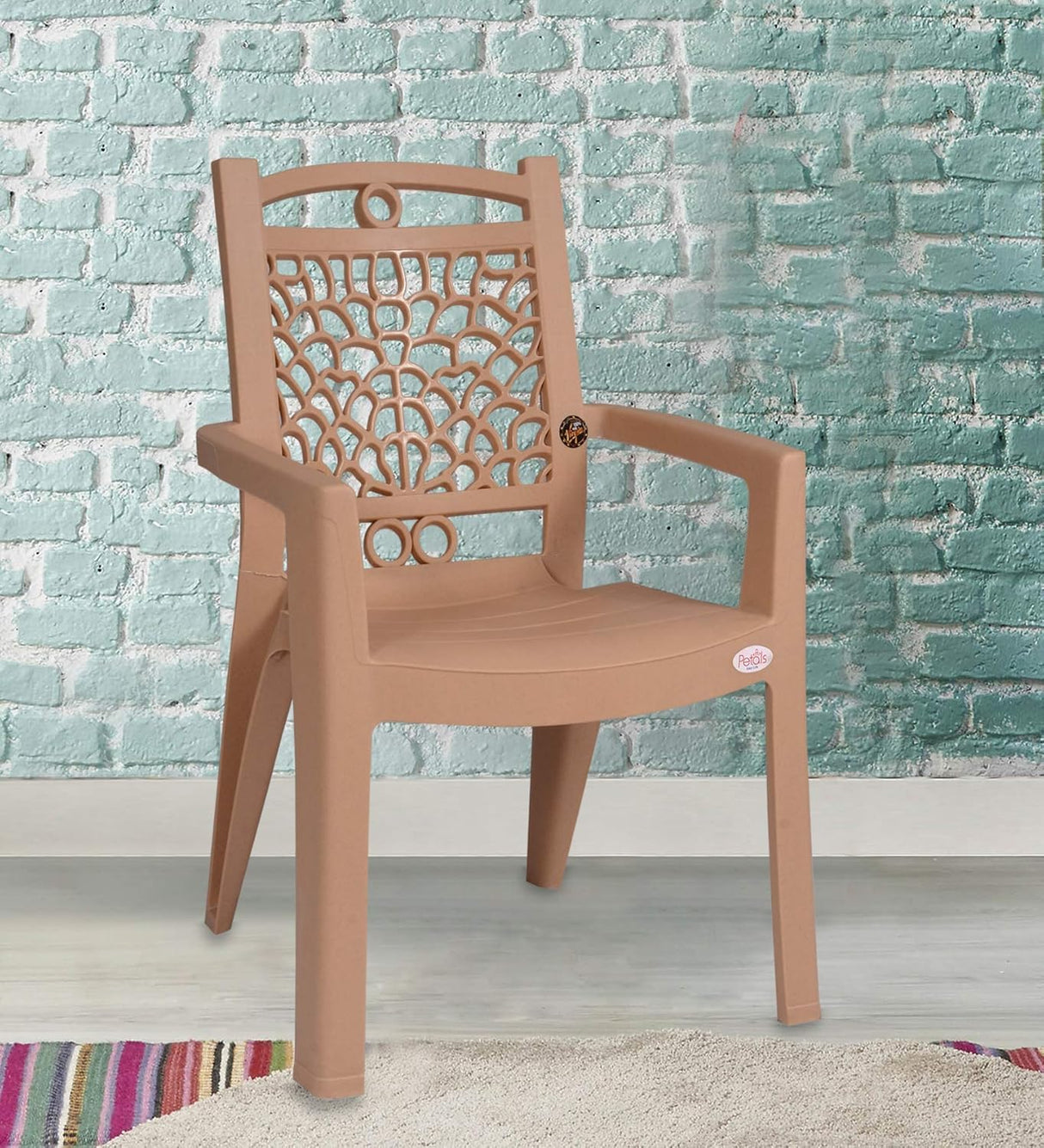 Petals Swiss 100% Virgin Plastic Arm Chair for Home and Garden