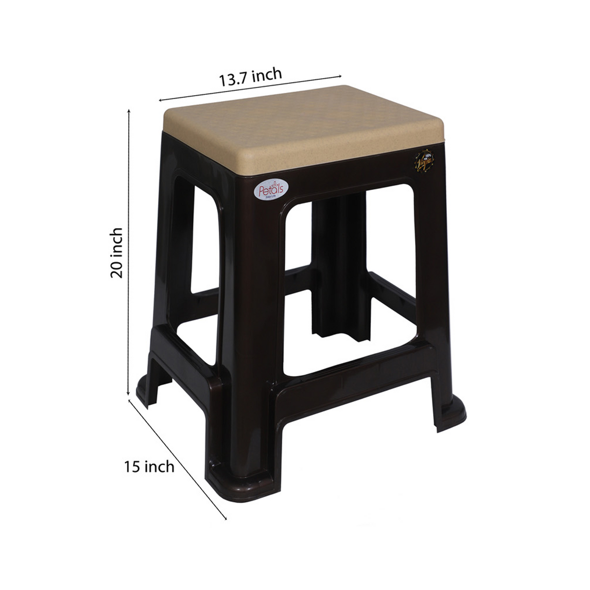 PETALS Mega Plush Stool, Plastic Seating Stool for Home, Bedroom, Bathroom & Kitchen