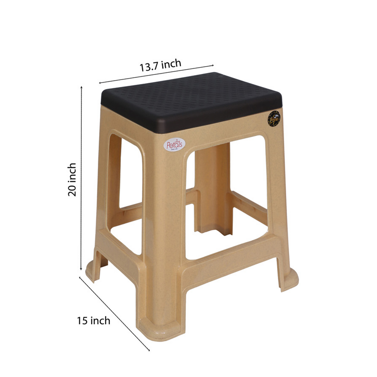 PETALS Mega Plush Stool, Plastic Seating Stool for Home, Bedroom, Bathroom & Kitchen