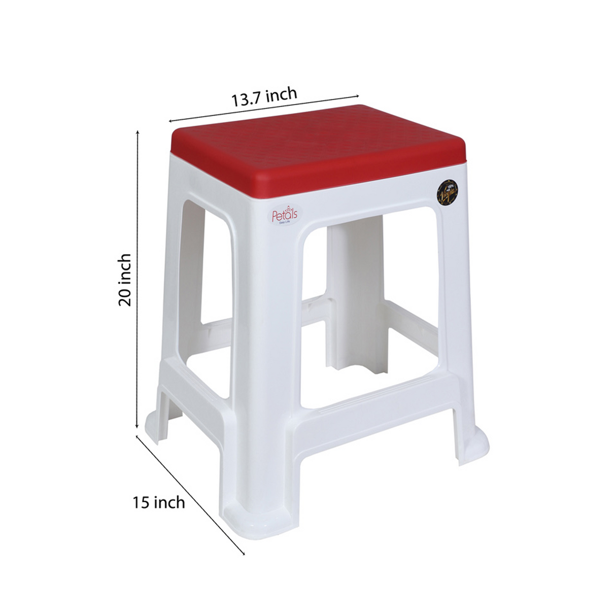 PETALS Mega Plush Stool, Plastic Seating Stool for Home, Bedroom, Bathroom & Kitchen