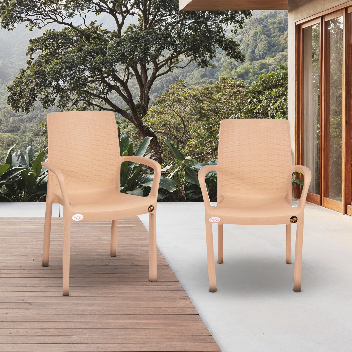 Petals Atlantis 100% Virgin Plastic Arm Chair For Home & Garden