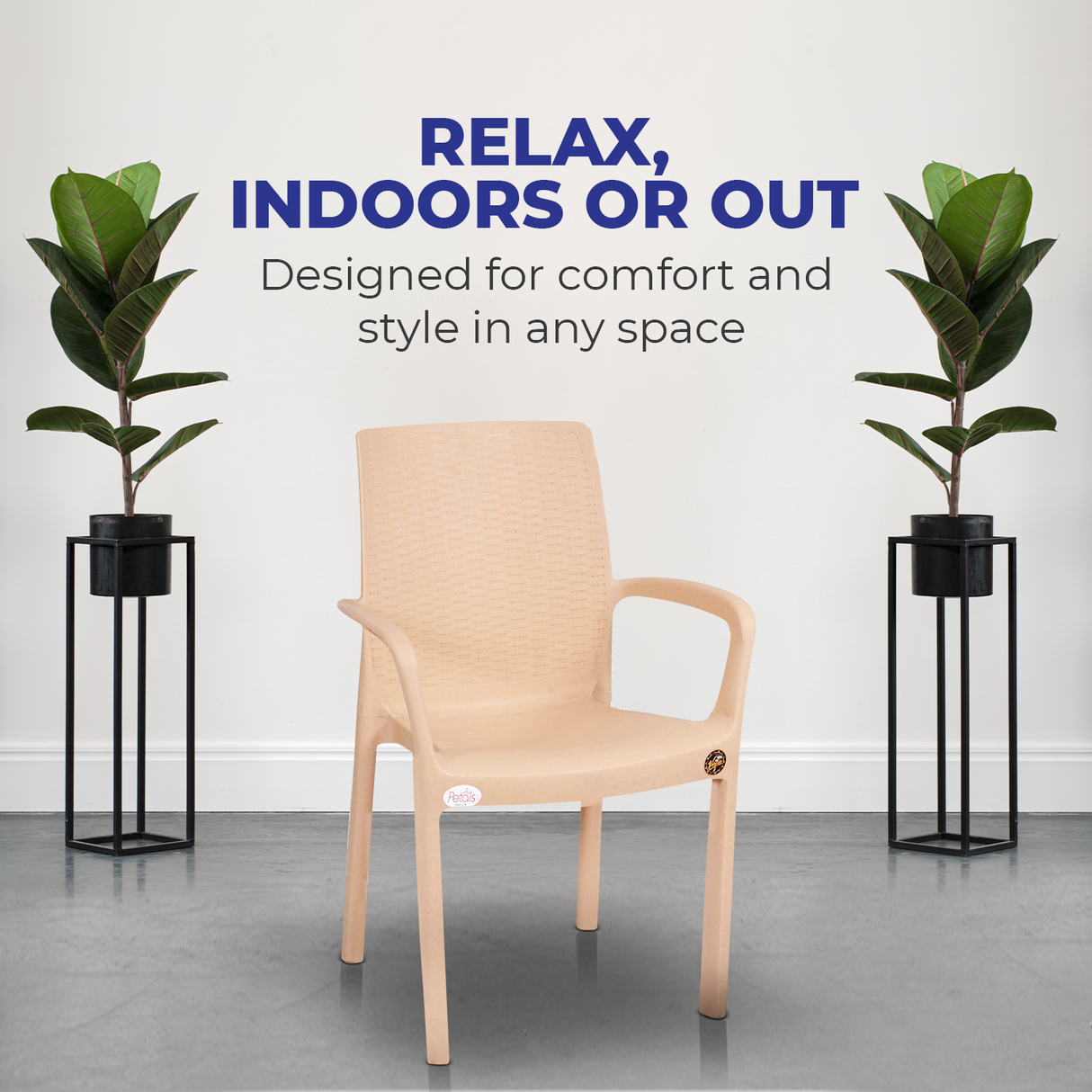 Petals Atlantis 100% Virgin Plastic Arm Chair For Home & Garden