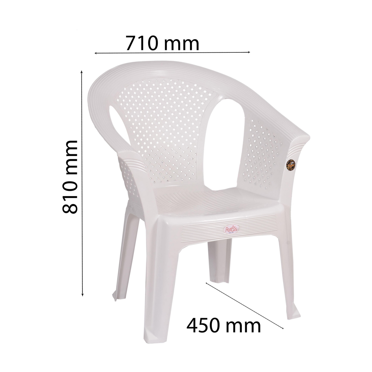 Petals Crystal 100% Virgin Plastic Arm Chair For Home & Garden
