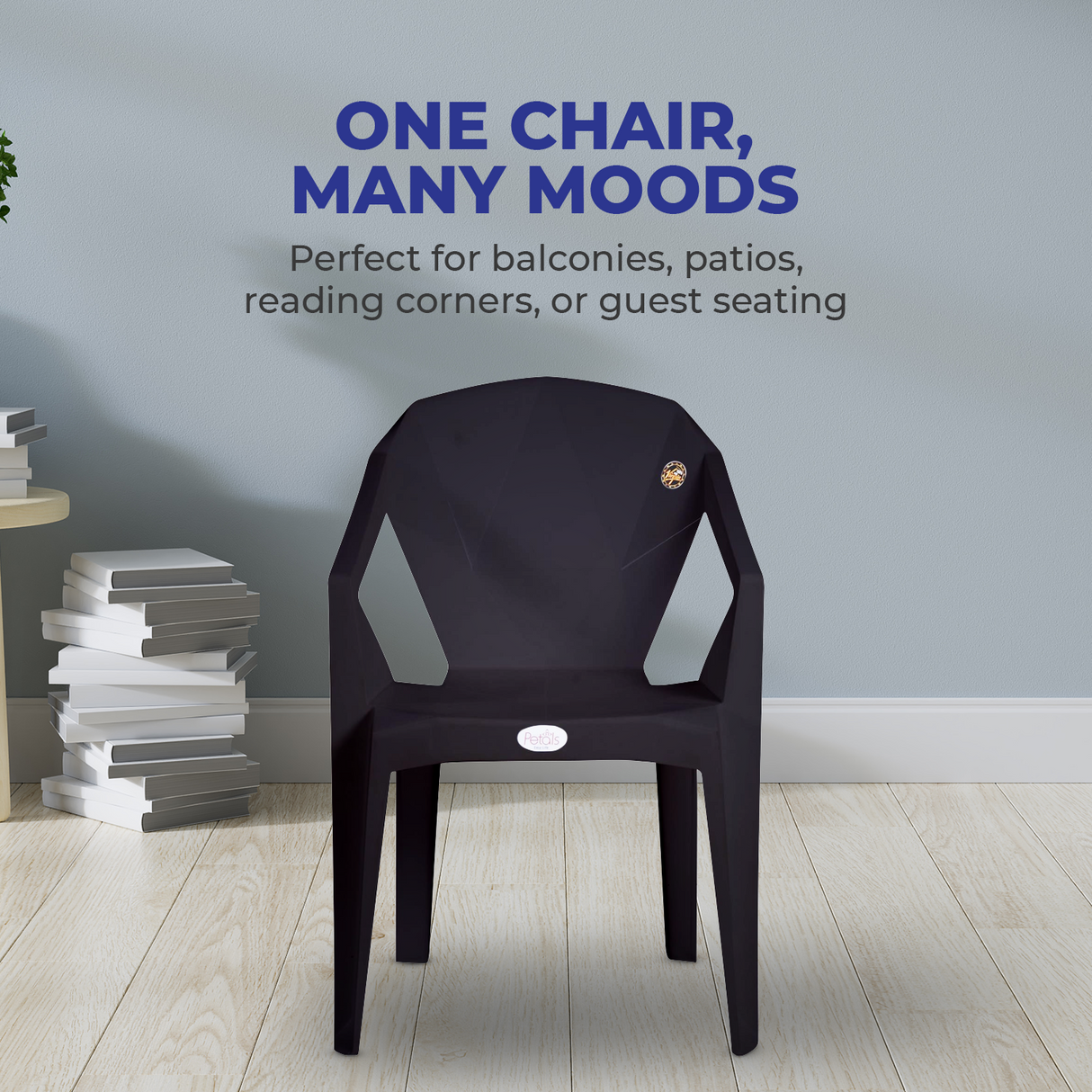 Petals Nakshatra 100% Virgin Plastic Arm Chair For Home & Garden