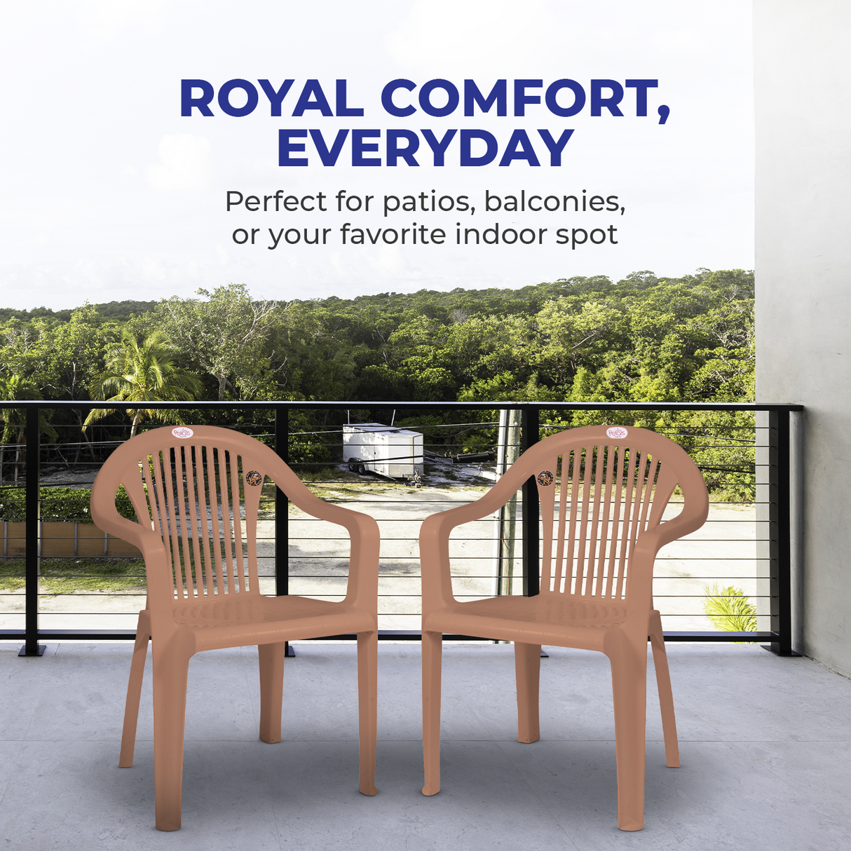 Petals Royal 100% Virgin Plastic Arm Chair for Home and Garden