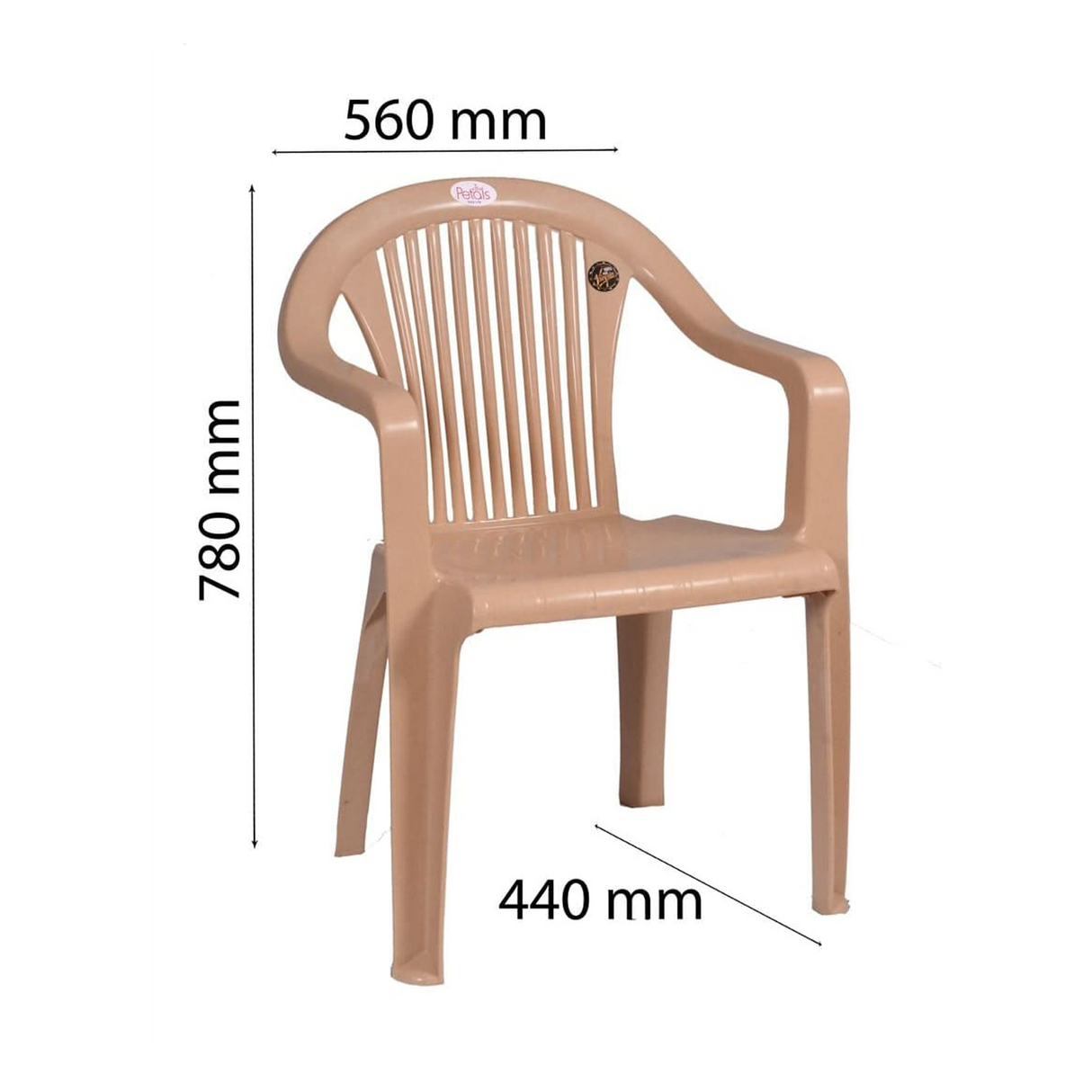 Petals Royal 100% Virgin Plastic Arm Chair for Home and Garden