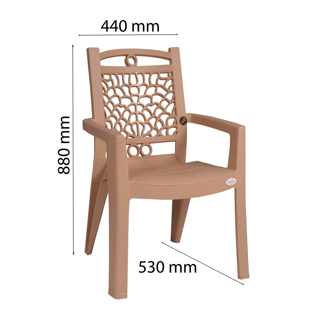 Petals Swiss 100% Virgin Plastic Arm Chair for Home and Garden