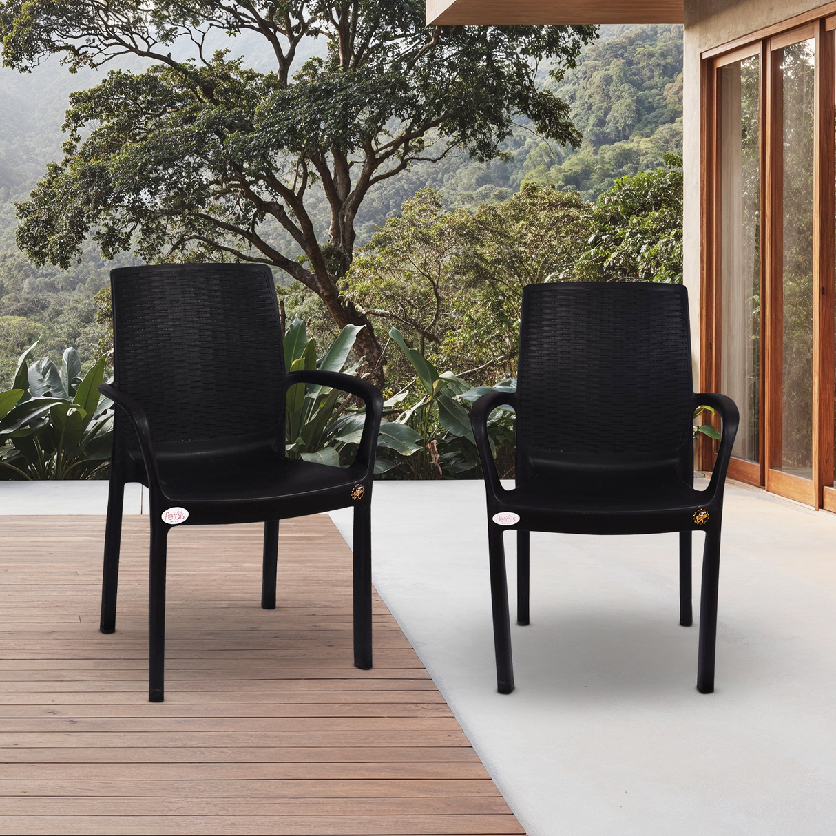 Petals Atlantis 100% Virgin Plastic Arm Chair For Home & Garden