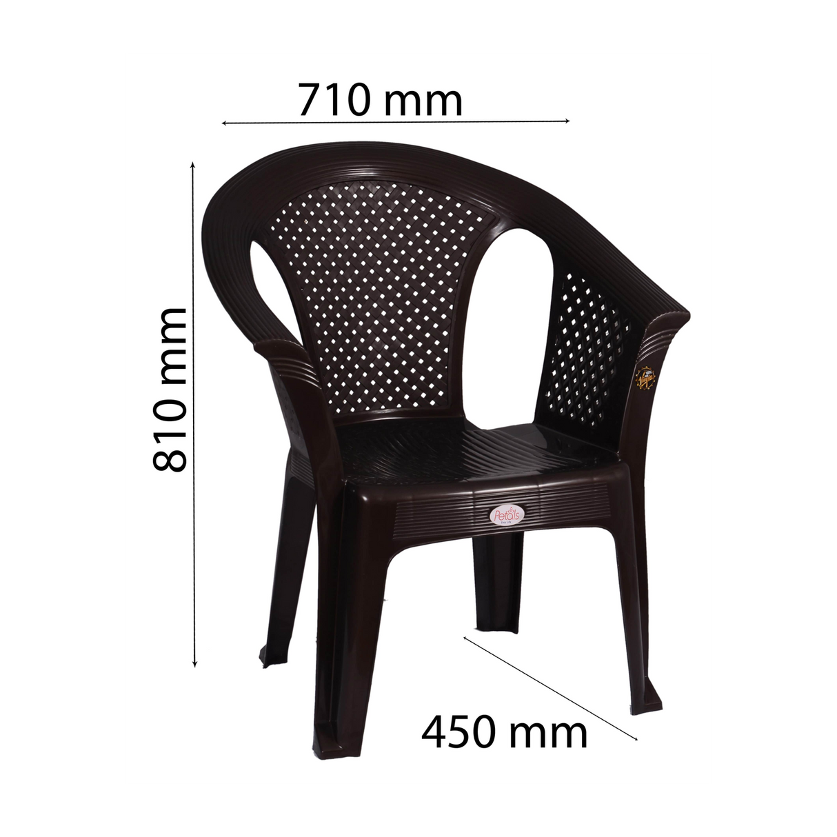 Petals Crystal 100% Virgin Plastic Arm Chair For Home & Garden
