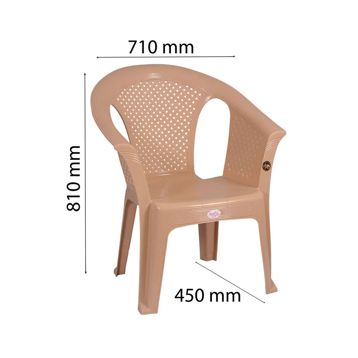 Petals Crystal 100% Virgin Plastic Arm Chair For Home & Garden