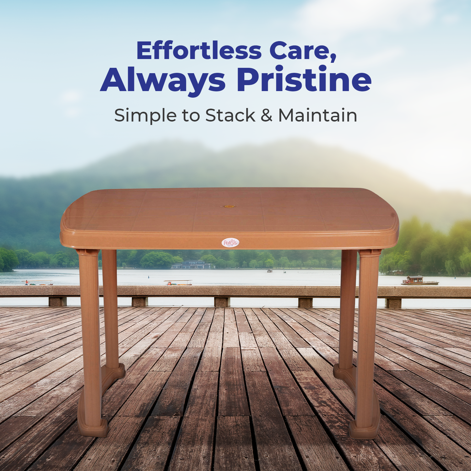 Petals Desire 100% Virgin Plastic Four Seater Dining Table