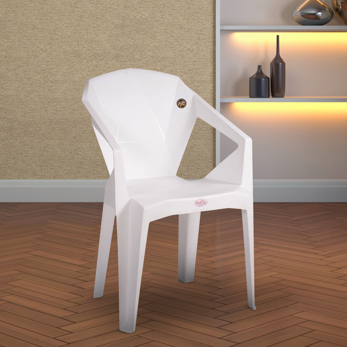 Petals Nakshatra 100% Virgin Plastic Arm Chair For Home & Garden
