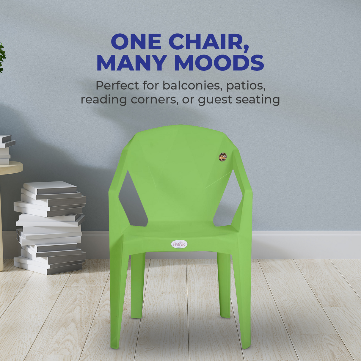 Petals Nakshatra 100% Virgin Plastic Arm Chair For Home & Garden