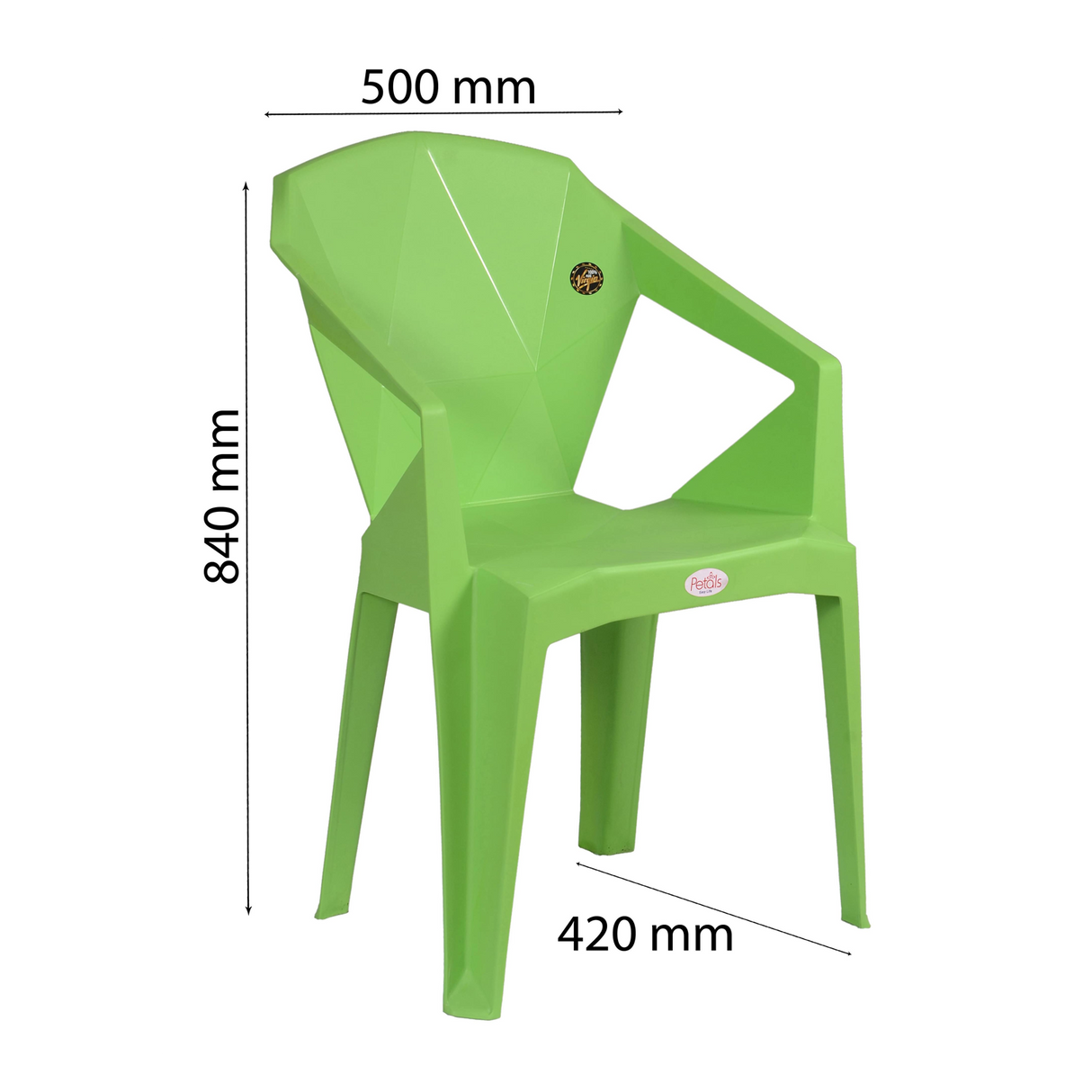 Petals Nakshatra 100% Virgin Plastic Arm Chair For Home & Garden