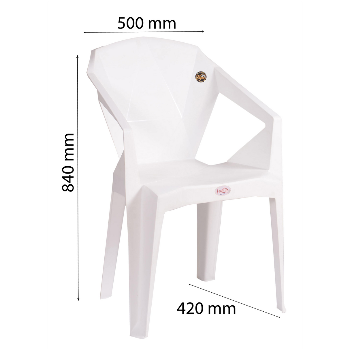 Petals Nakshatra 100% Virgin Plastic Arm Chair For Home & Garden