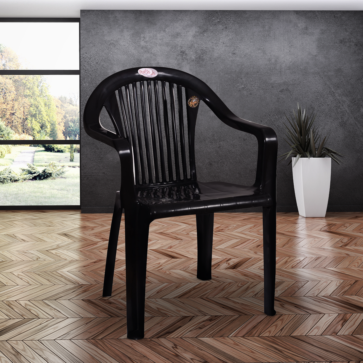 Petals Royal 100% Virgin Plastic Arm Chair for Home and Garden