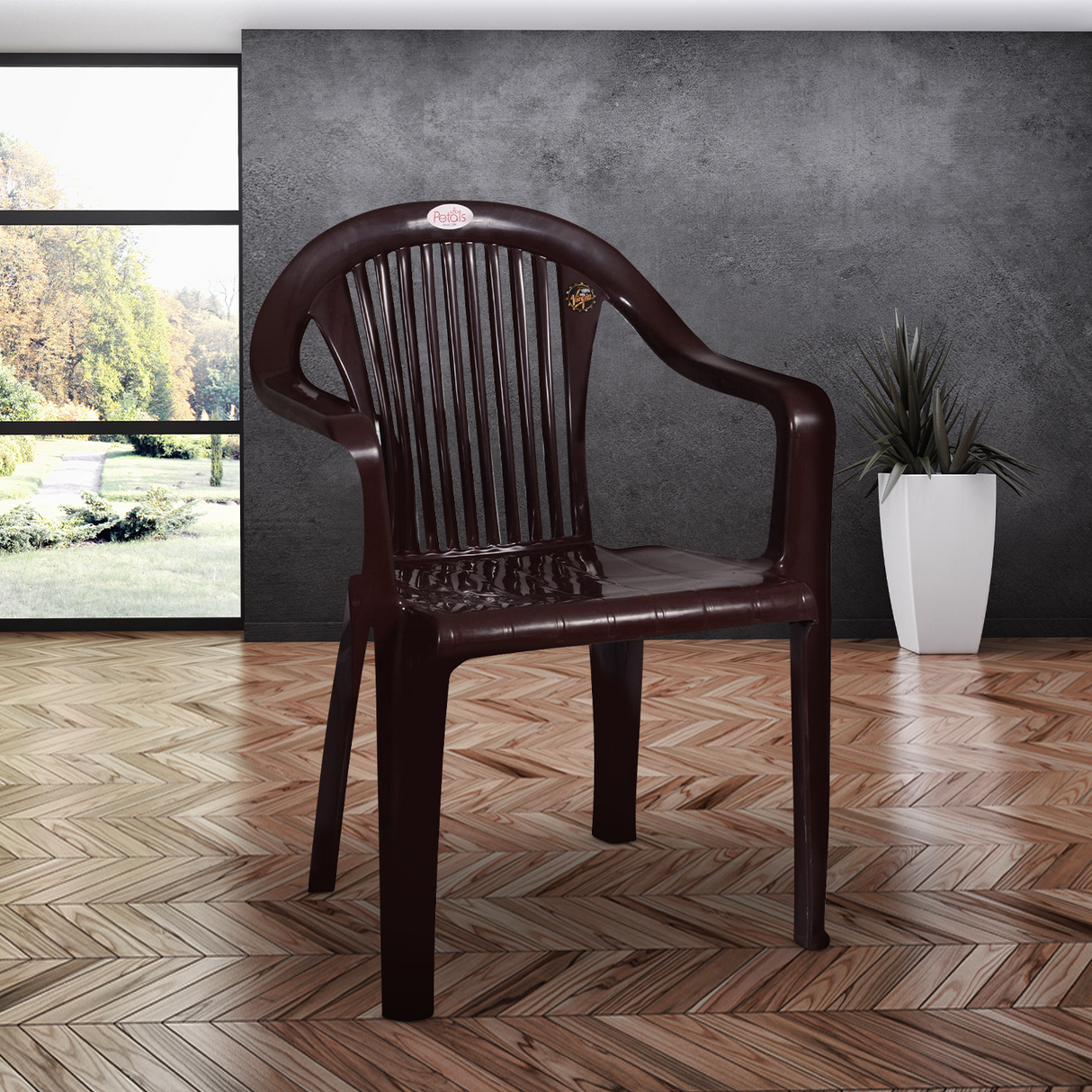 Petals Royal 100% Virgin Plastic Arm Chair for Home and Garden