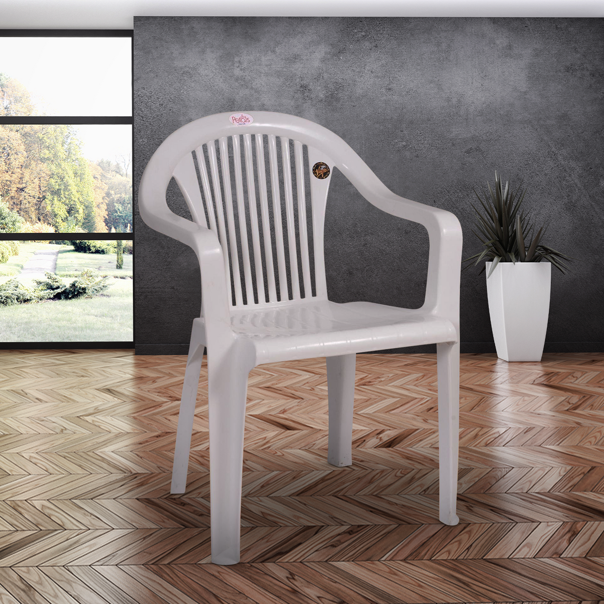 Petals Royal 100% Virgin Plastic Arm Chair for Home and Garden