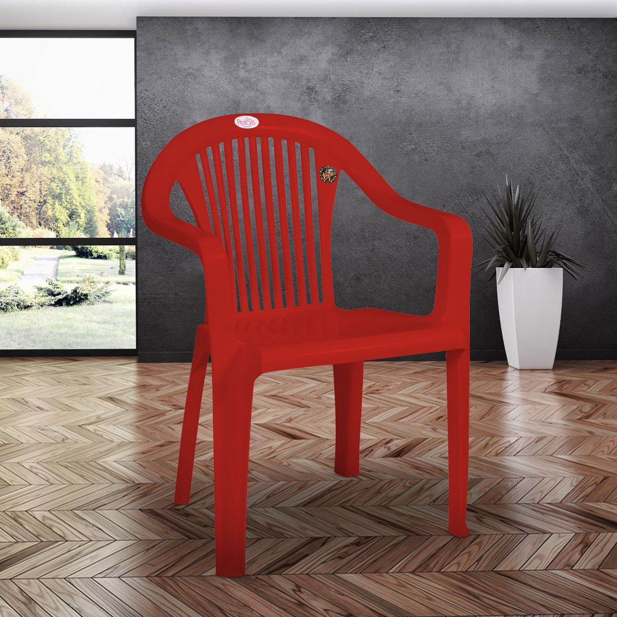 Petals Royal 100% Virgin Plastic Arm Chair for Home and Garden