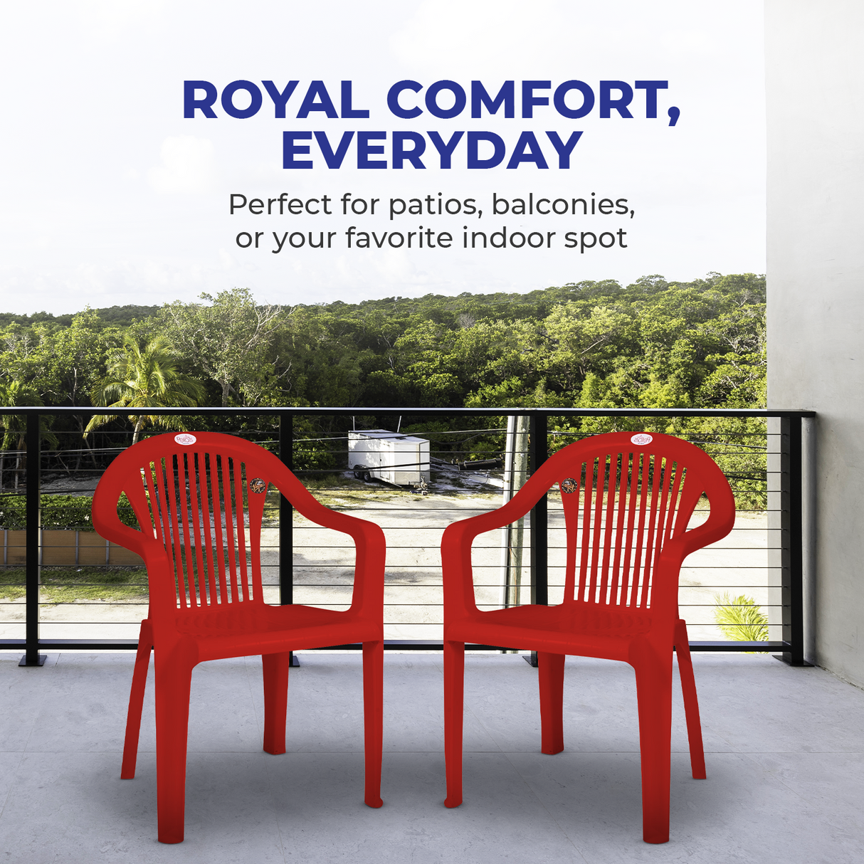 Petals Royal 100% Virgin Plastic Arm Chair for Home and Garden
