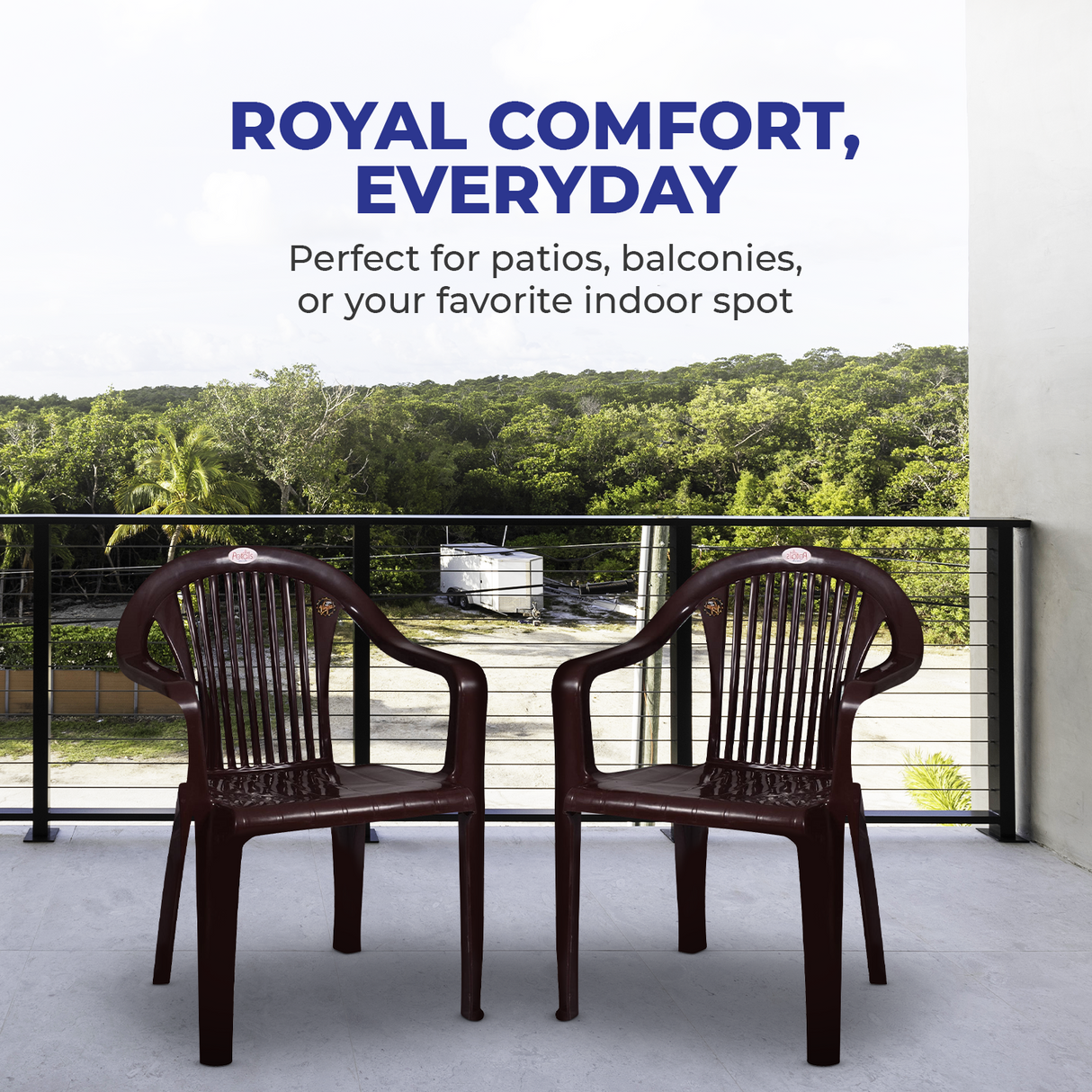 Petals Royal 100% Virgin Plastic Arm Chair for Home and Garden