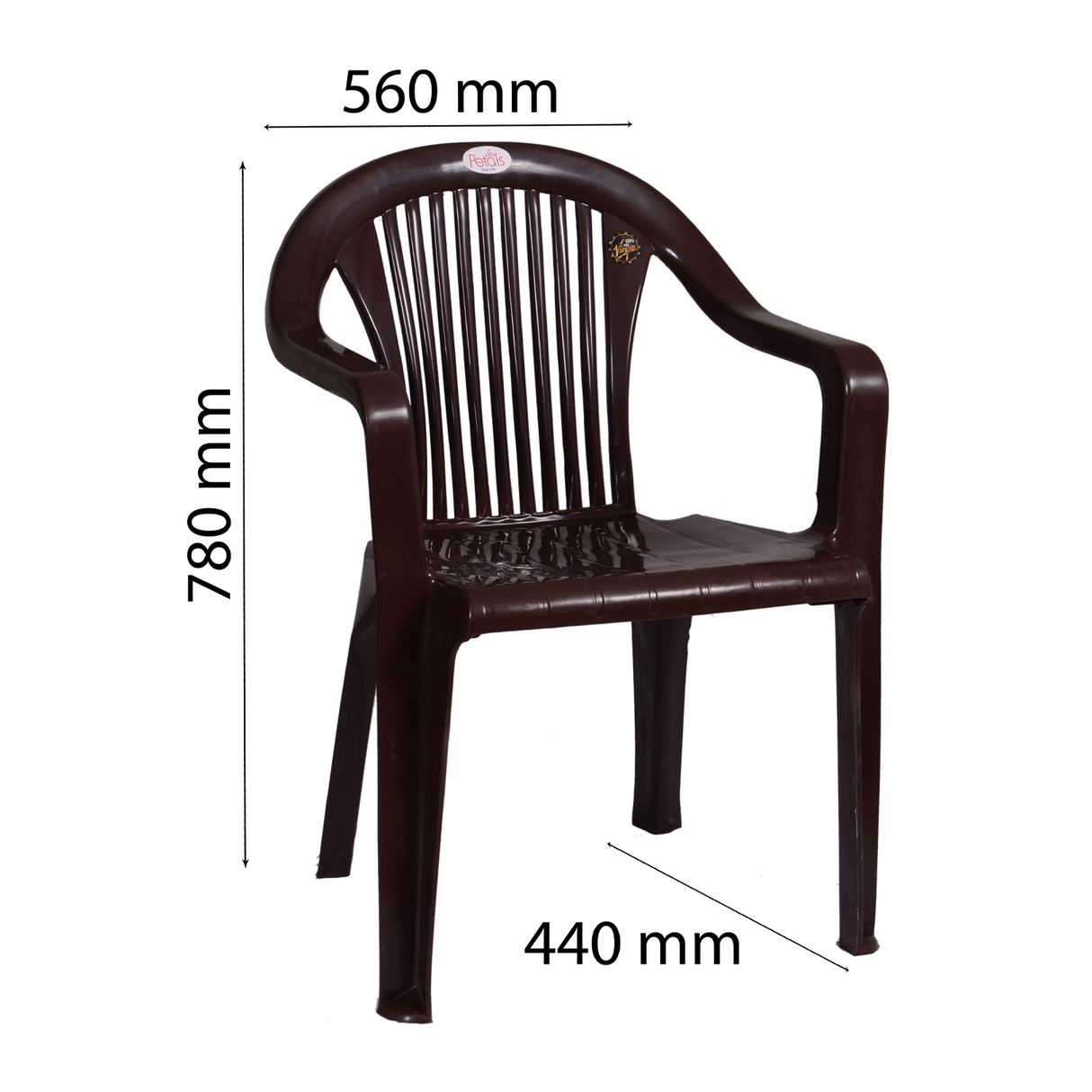 Petals Royal 100% Virgin Plastic Arm Chair for Home and Garden