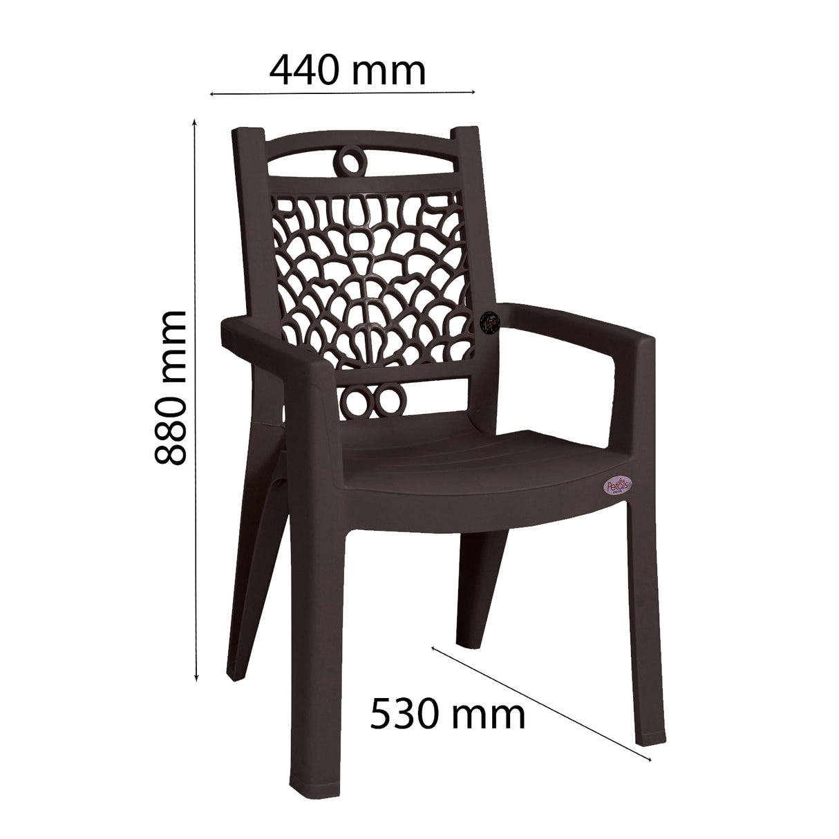 Petals Swiss 100% Virgin Plastic Arm Chair for Home and Garden