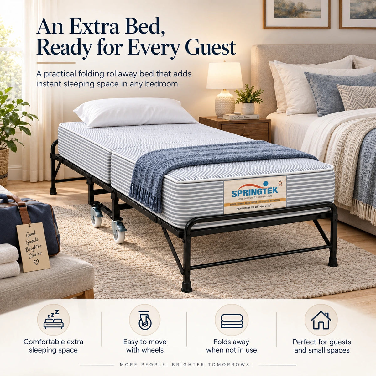 Folding Rollaway Bed With 6" Mattress