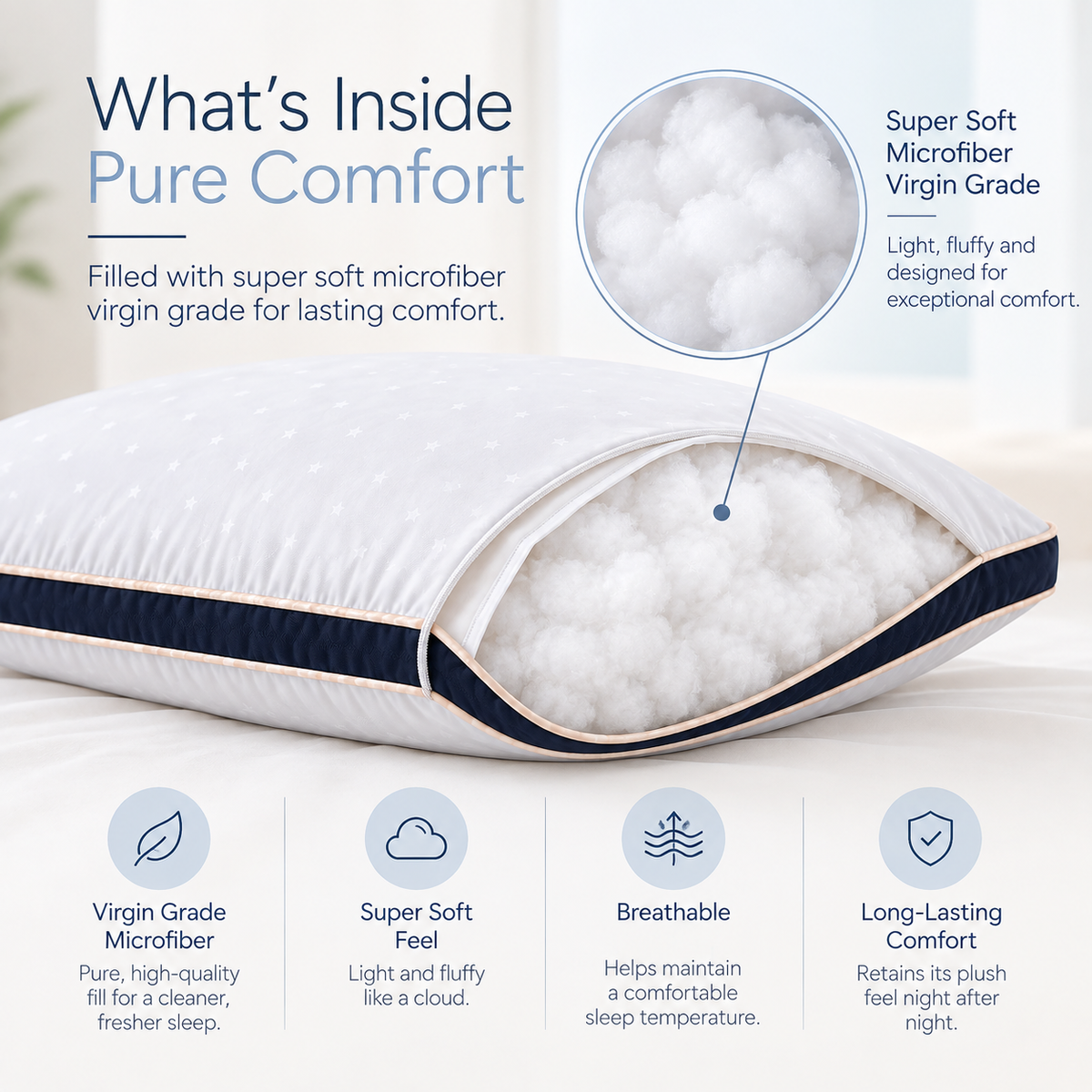 Micro Fibre Sleeping Pillow