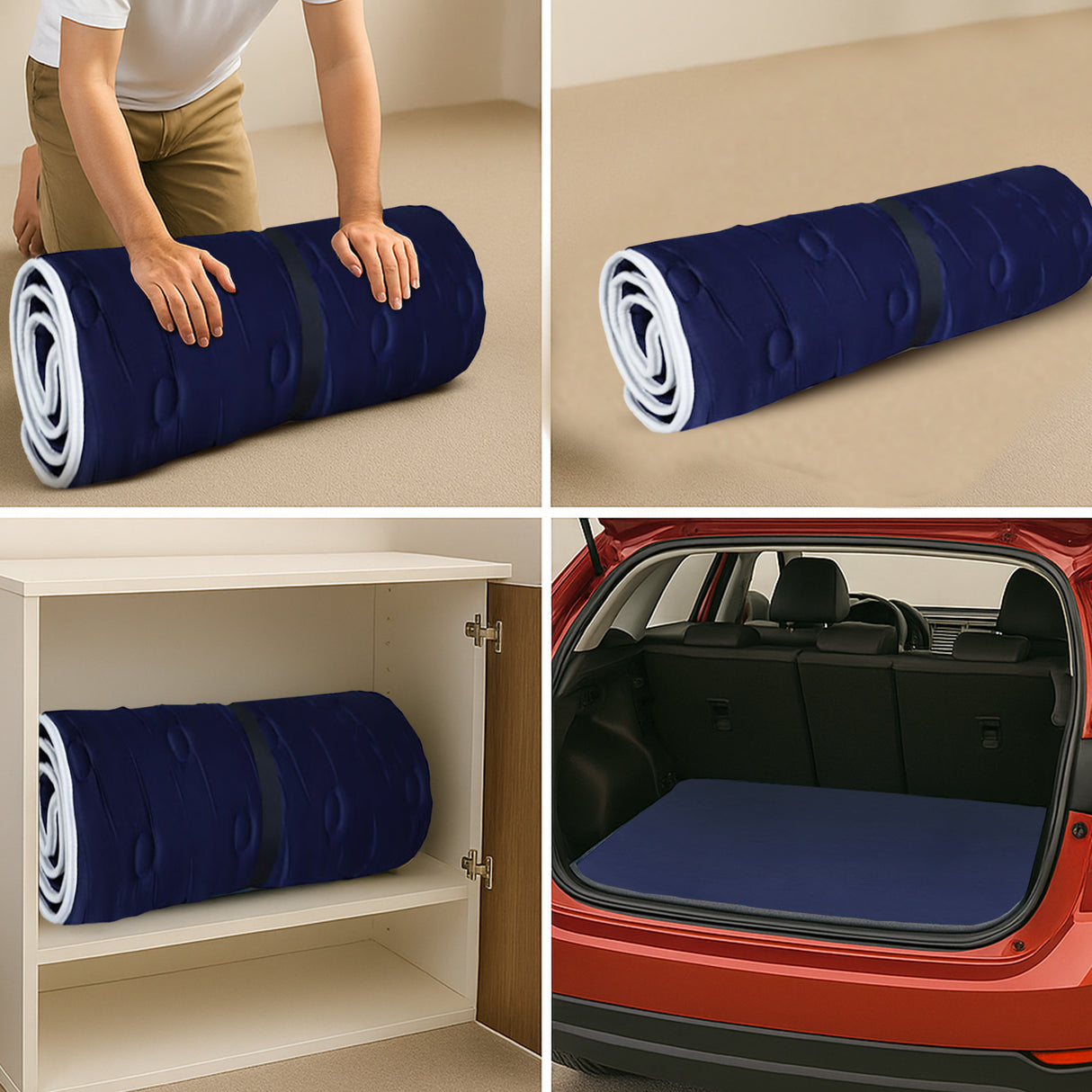 Springtek Roll-Up Travel Lite/Guest Bed/Floor Mat, Mattress Single PU Foam Mattress