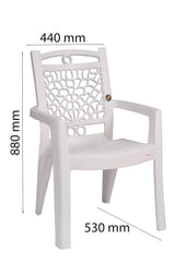 Petals Swiss 100% Virgin Plastic Arm Chair for Home and Garden
