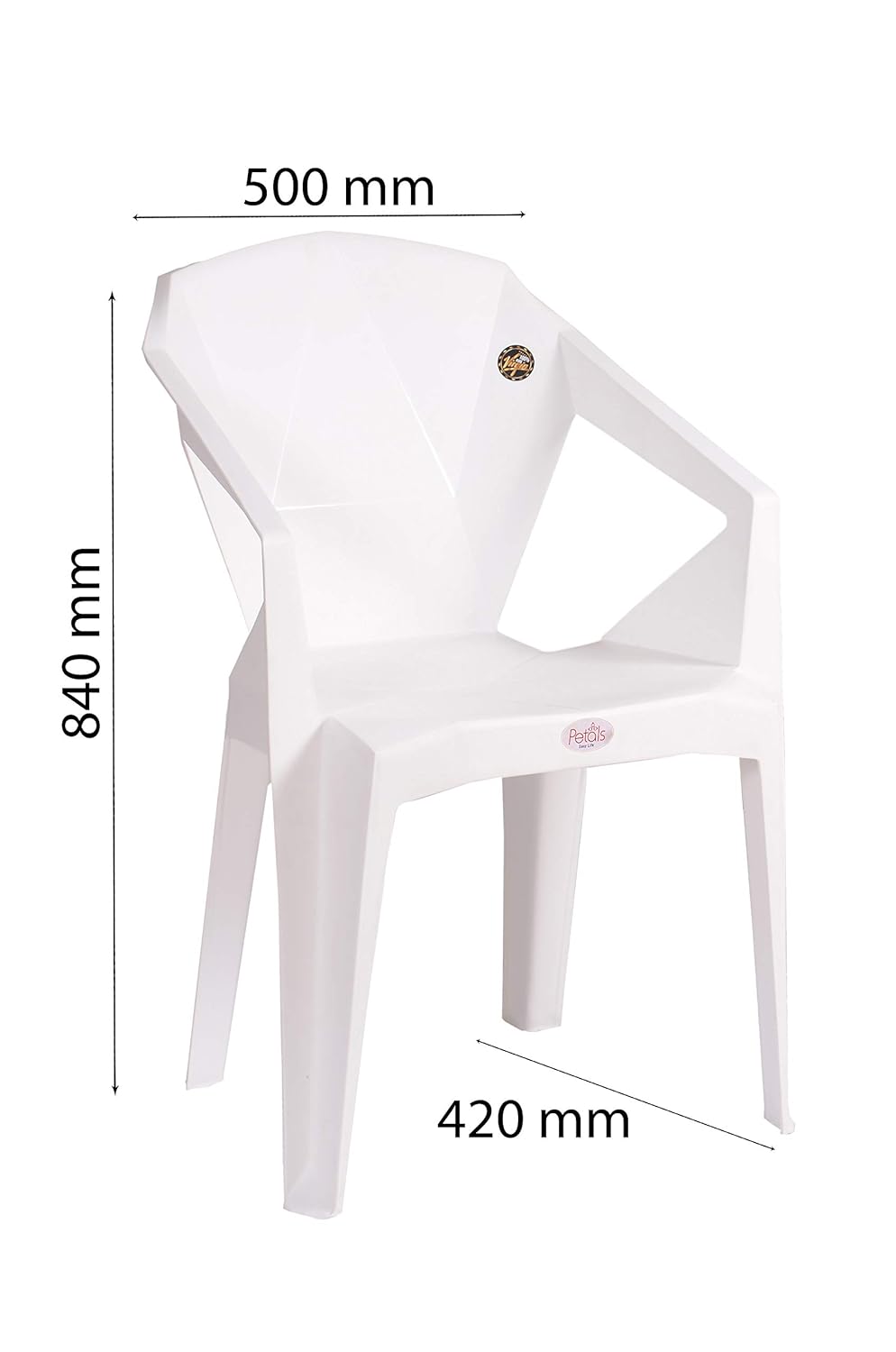 Petals Nakshatra 100% Virgin Plastic Arm Chair For Home & Garden