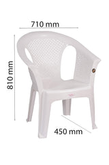 Petals Crystal 100% Virgin Plastic Arm Chair For Home & Garden