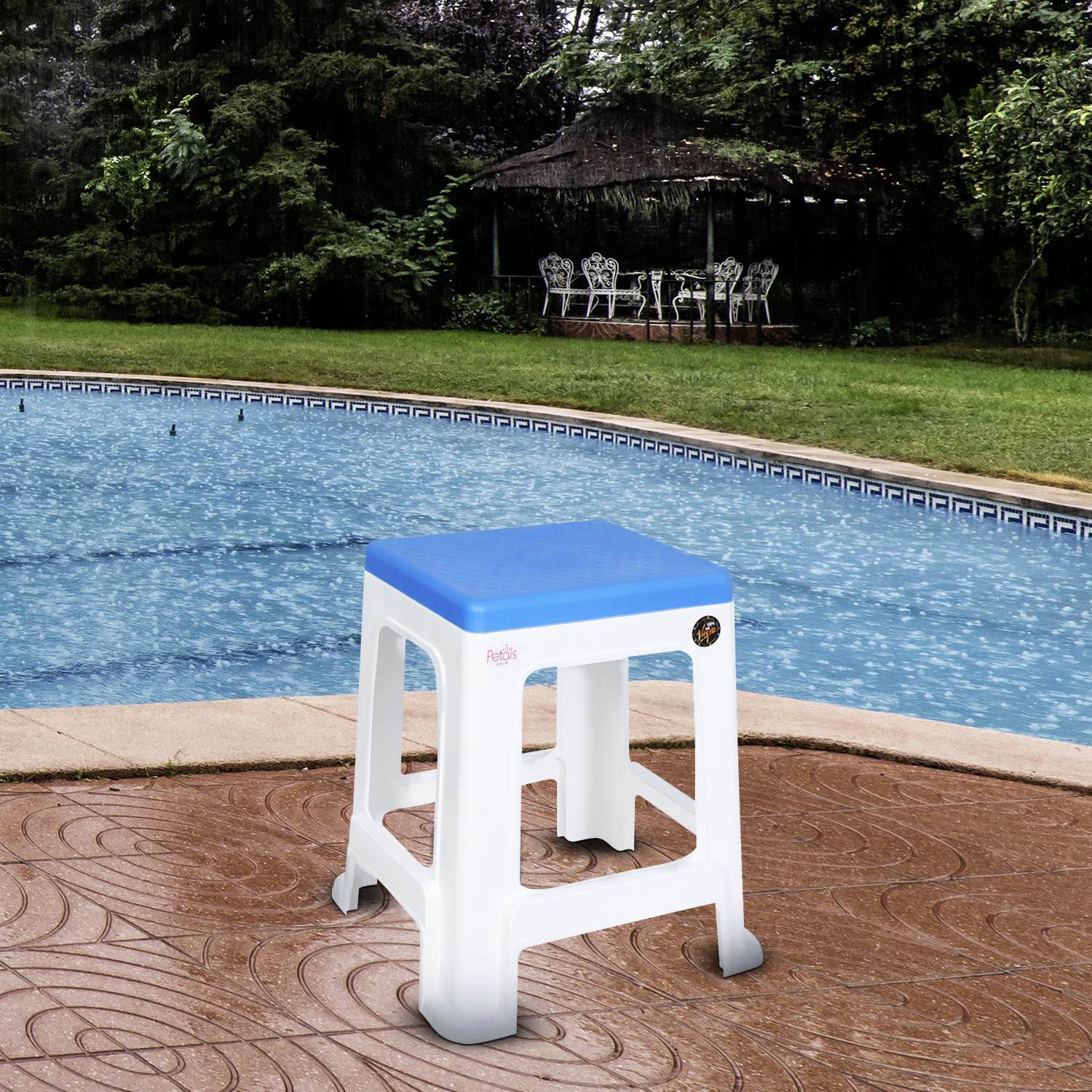 PETALS Mega Plush Stool, Plastic Seating Stool for Home, Bedroom, Bathroom & Kitchen