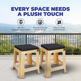 PETALS Mega Plush Stool, Plastic Seating Stool for Home, Bedroom, Bathroom & Kitchen