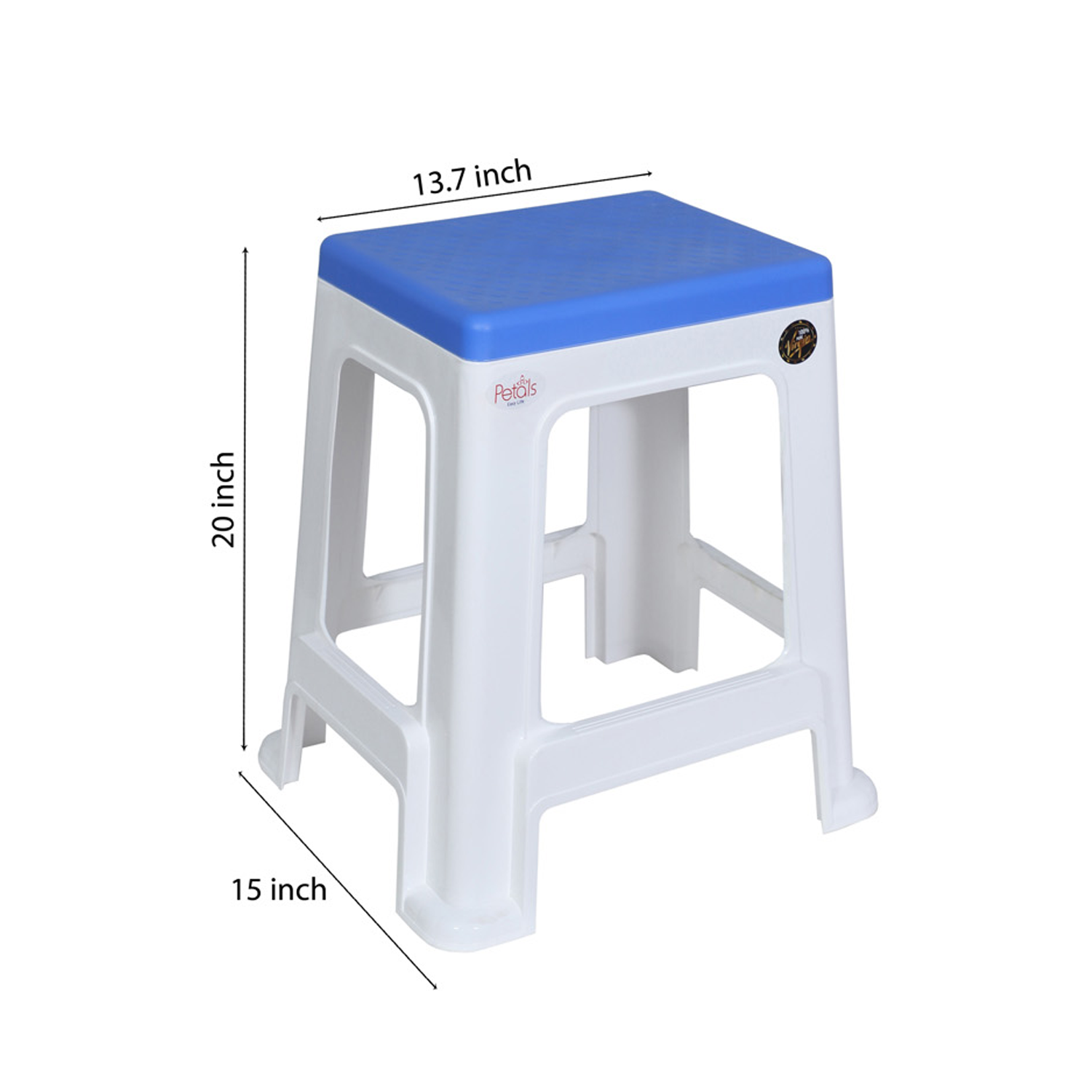 PETALS Mega Plush Stool, Plastic Seating Stool for Home, Bedroom, Bathroom & Kitchen