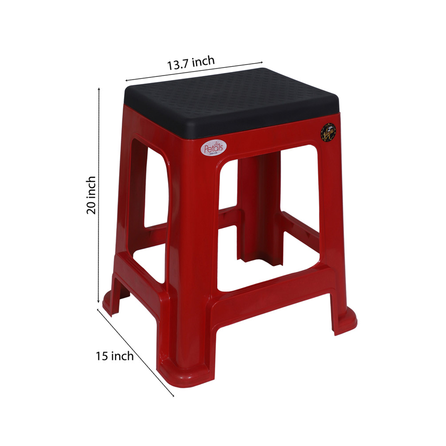 PETALS Mega Plush Stool, Plastic Seating Stool for Home, Bedroom, Bathroom & Kitchen