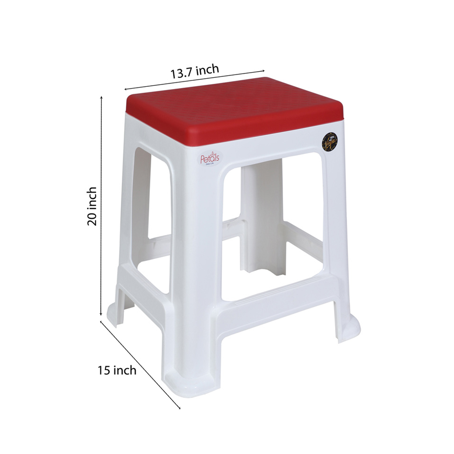 PETALS Mega Plush Stool, Plastic Seating Stool for Home, Bedroom, Bathroom & Kitchen