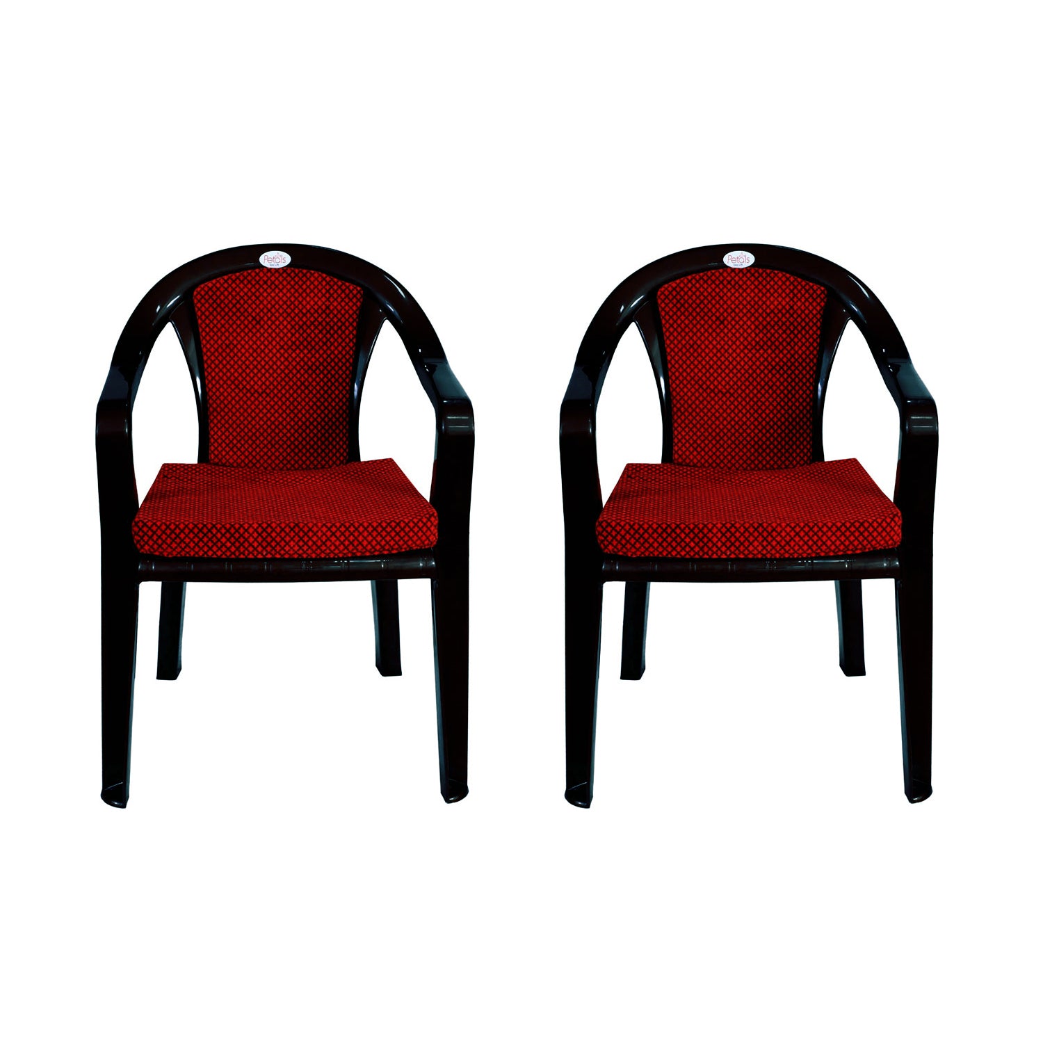 PETALS Royal Plastic Cushion Chairs Beige Set of 44D x 56W x 78H cm