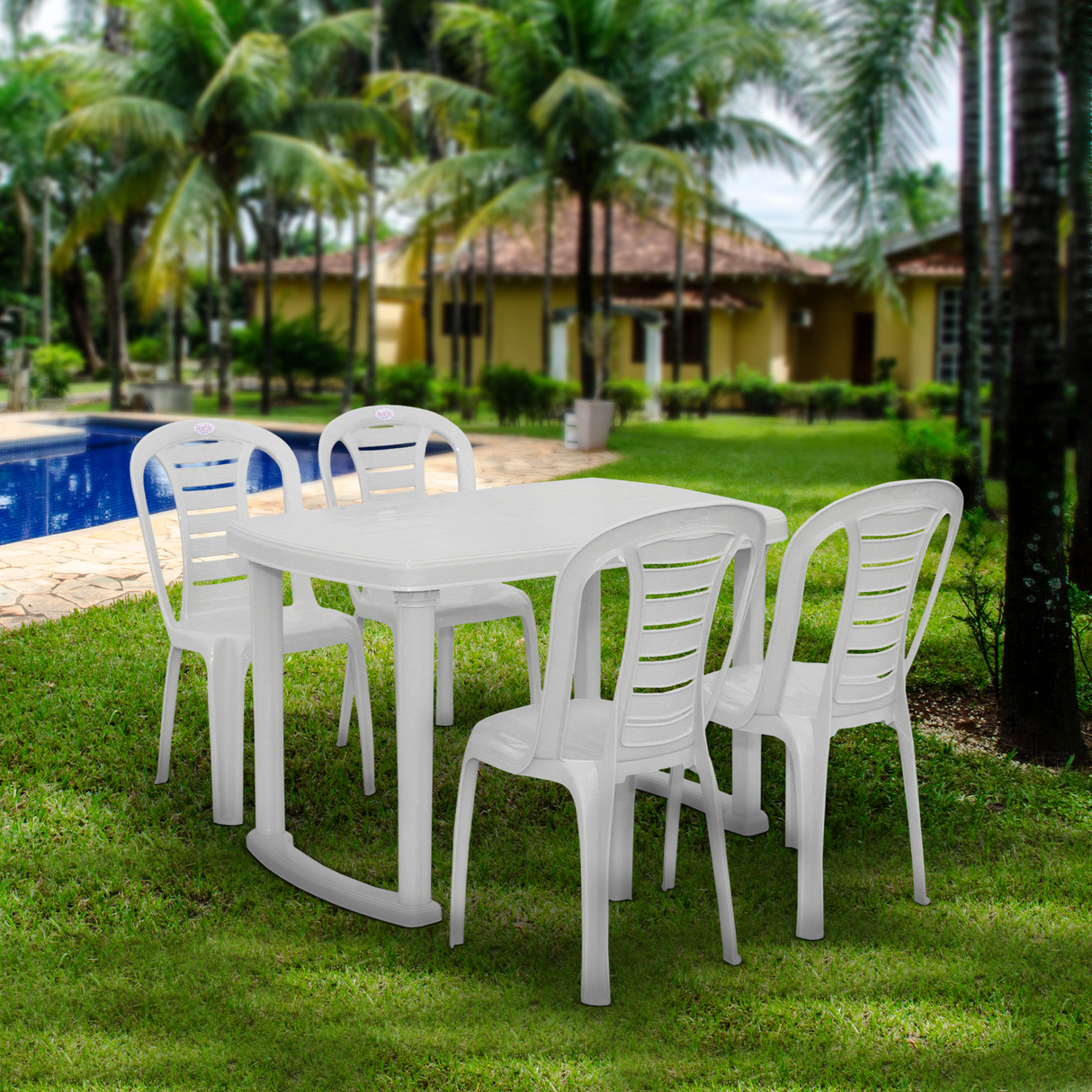 Petals Sultan 100% Pure Virgin 4 Seater Dining Set with 1 Dining Table with 4 Chairs