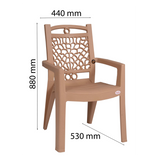 Petals Swiss 100% Virgin Plastic Arm Chair for Home and Garden